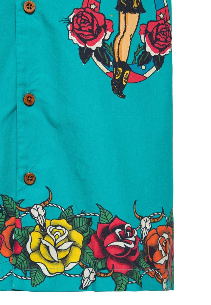 Queen Kerosin Hawaiihemd «Wild Wild West Texas» aus Bio-Baumwolle Wochenangebot