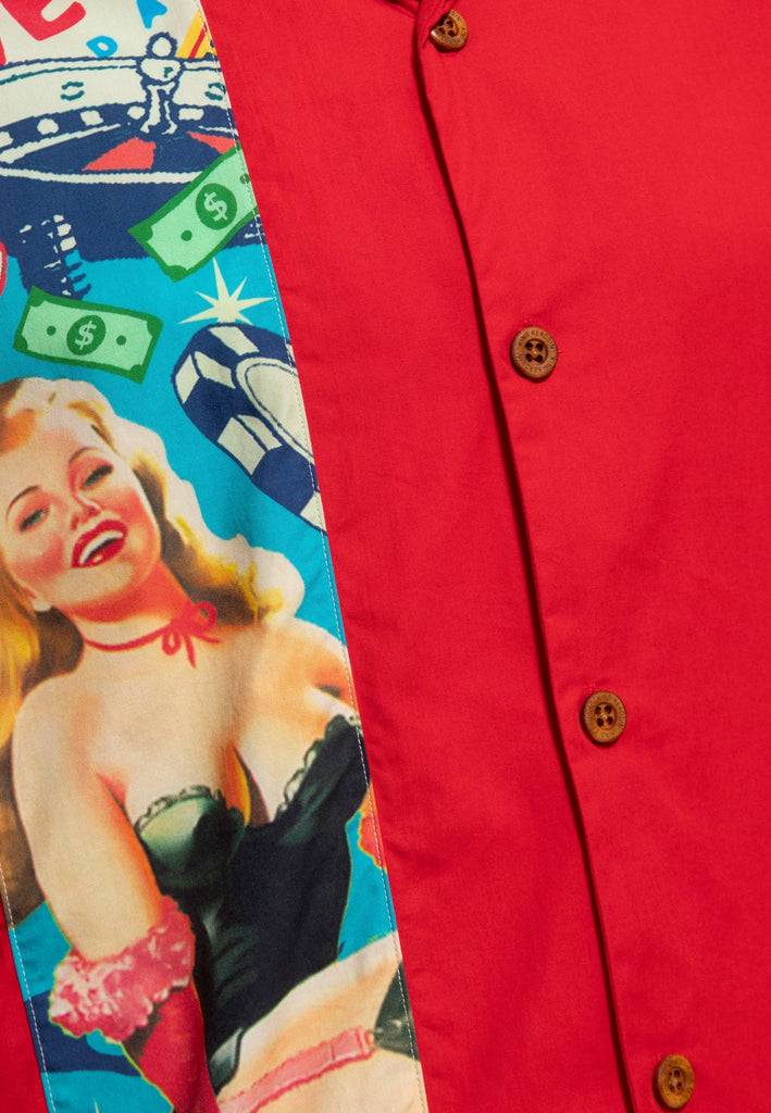 Queen Kerosin Panel Hemd «Pin-Up Las Vegas» Letzte 2 Tage
