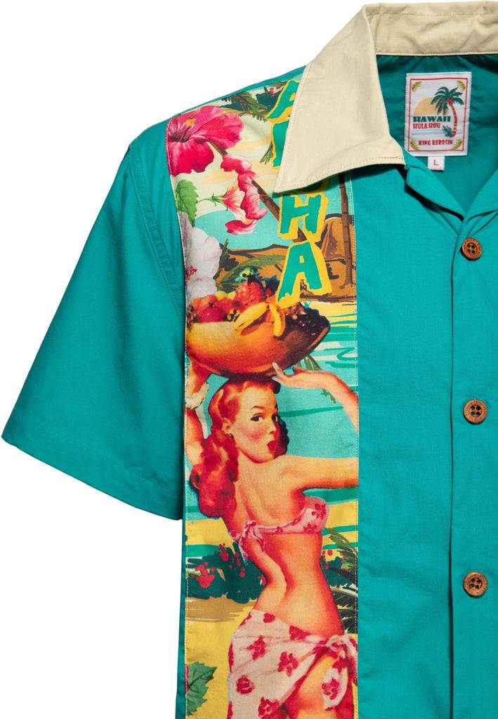 Queen Kerosin Panel Hemd «Pin-Up Hawaii» Letzter Tag