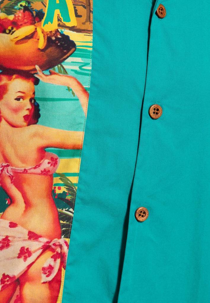 Queen Kerosin Panel Hemd «Pin-Up Hawaii» Letzter Tag