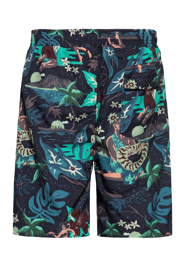 Queen Kerosin Badeshorts «Tropical Hulla Hou» Bis zu 50% Rabatt