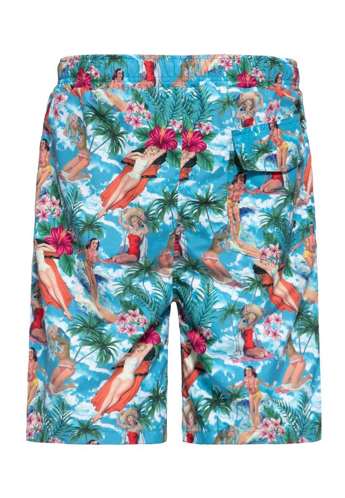 Queen Kerosin Badeshorts «Tropical Hawaiian» Bis zu 65% Rabatt