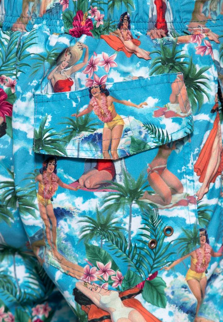 Queen Kerosin Badeshorts «Tropical Hawaiian» Bis zu 65% Rabatt