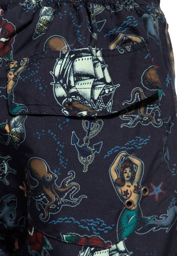 Queen Kerosin Designer-Badeshorts «Sailor» Nur für heute