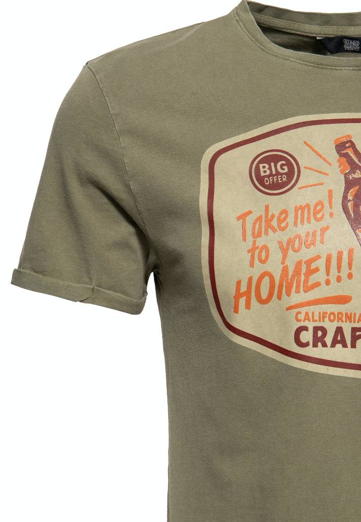 Queen Kerosin Oil Washed T-Shirt «Take me home» Vierteljährliche Förderung