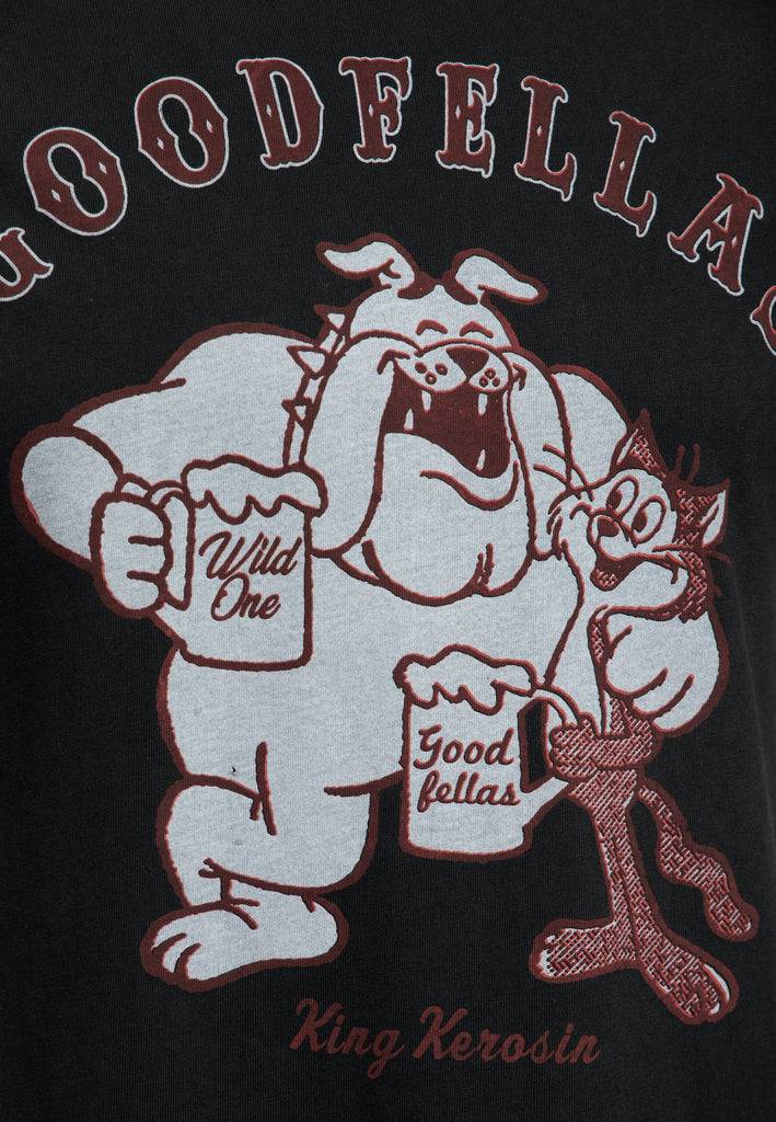 Queen Kerosin Oil Washed T-Shirt «GoodFellas» Bis zu 55% Rabatt