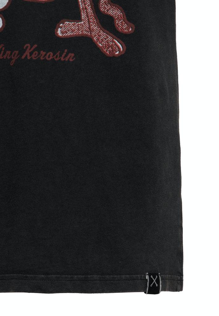 Queen Kerosin Oil Washed T-Shirt «GoodFellas» Bis zu 55% Rabatt