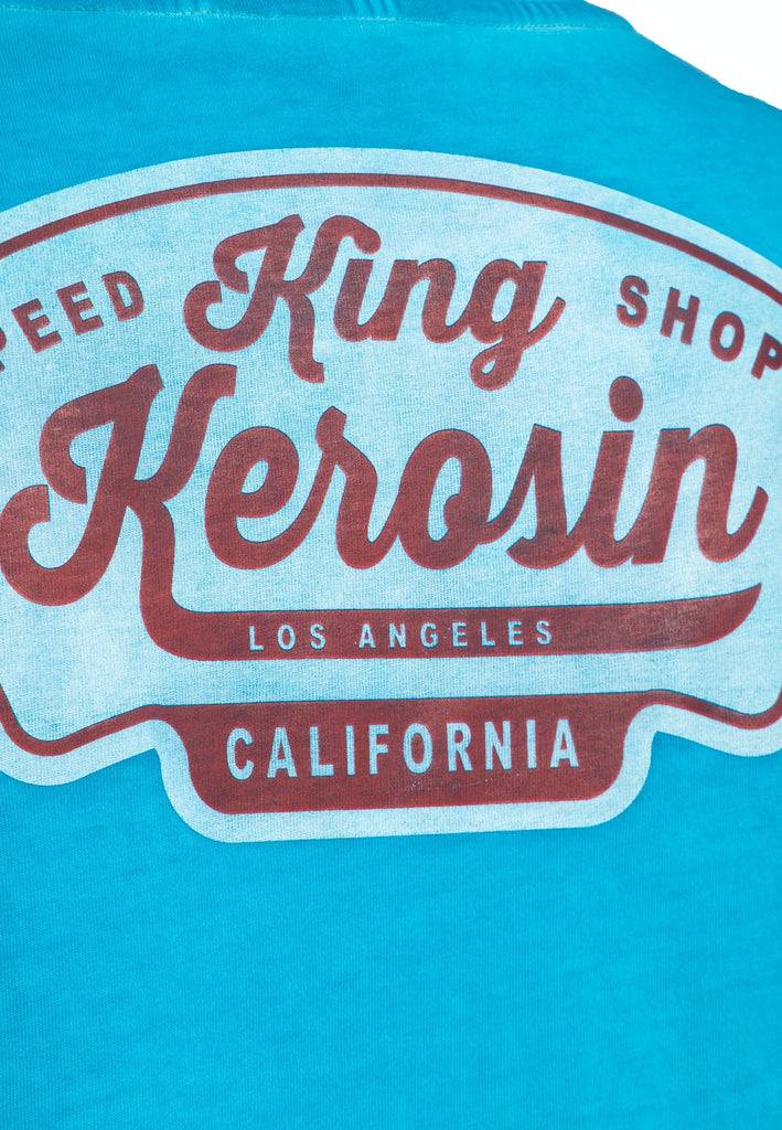 Queen Kerosin Oil Washed T-Shirt «Speedshop King Kerosin» Nur noch ein Tag übrig