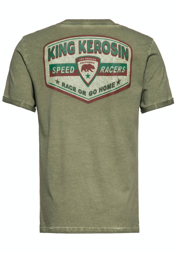 Queen Kerosin Oil Washed T-Shirt «Speedway 1955» Super Rabatt