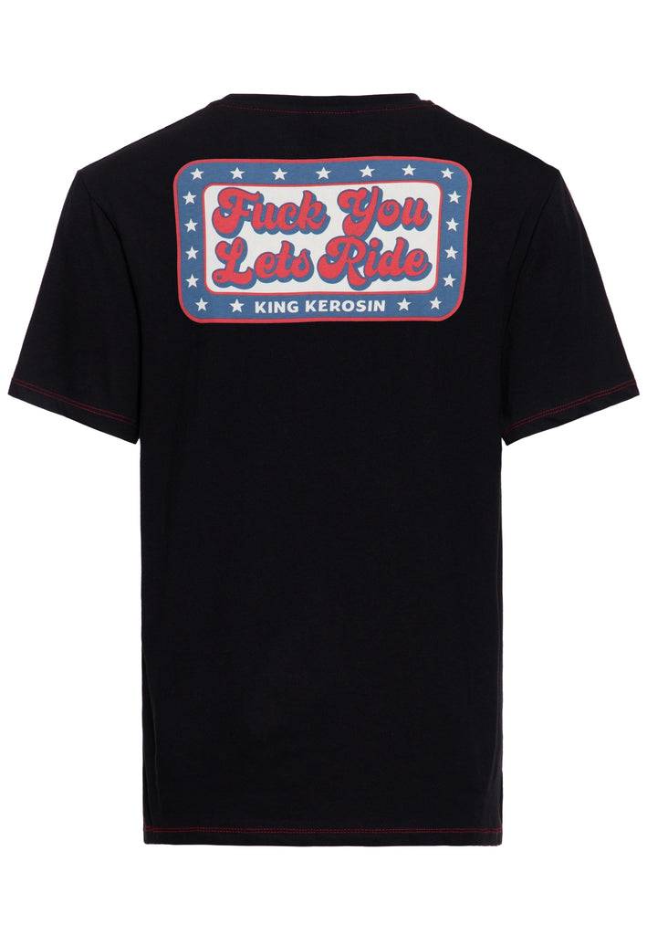Queen Kerosin Print T-Shirt «Ride or Die» Riesige Rabatte