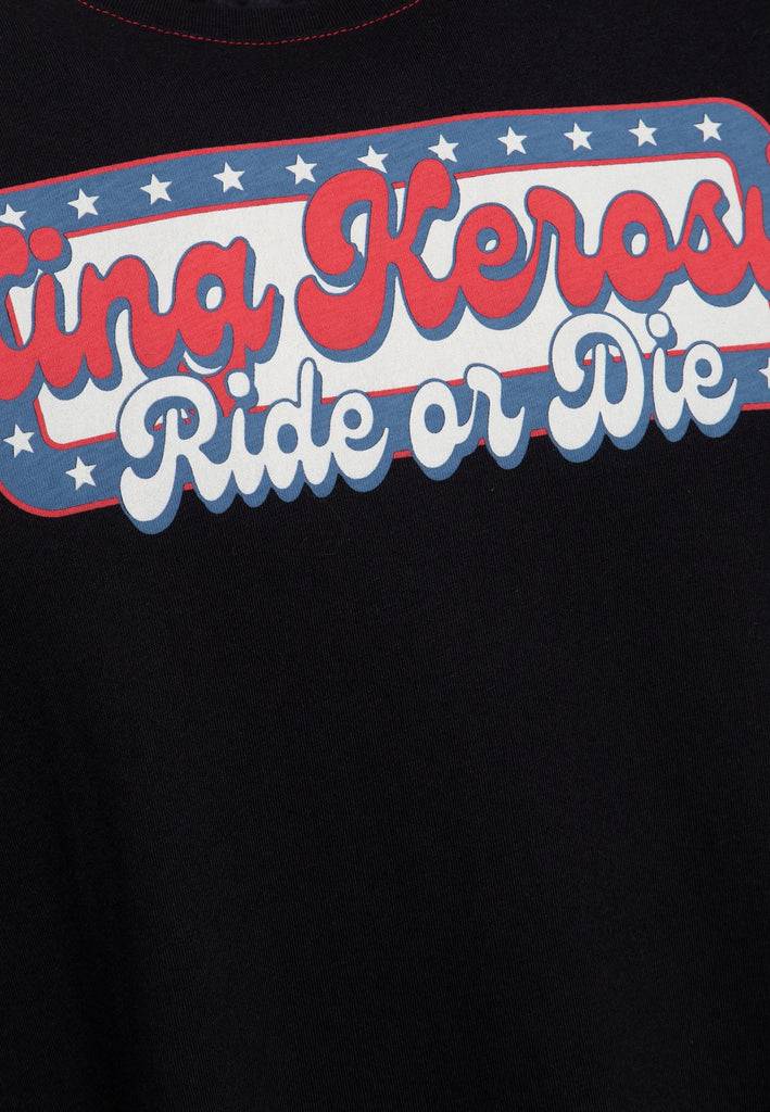 Queen Kerosin Print T-Shirt «Ride or Die» Riesige Rabatte