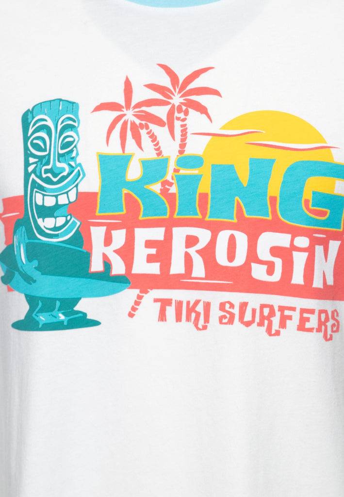 Queen Kerosin Contrast T-Shirt «Tiki Surfers» Clearance-Verkauf
