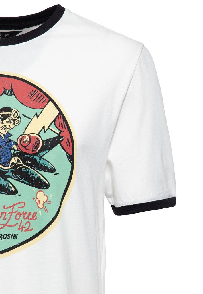 Queen Kerosin Contrast T-Shirt «Airforce 42» Kostenloser Versand international