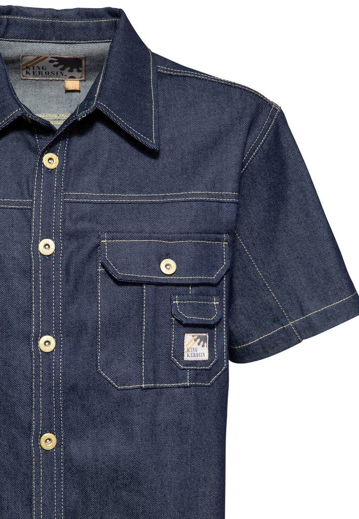 Queen Kerosin Denim Worker Hemd «KK Motor Crew» Verkauf