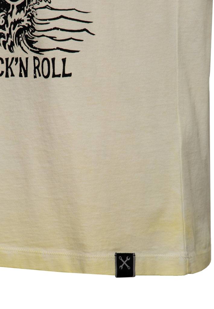 Queen Kerosin Oil Wash T-Shirt «Bikers Island» Fabrikverkauf