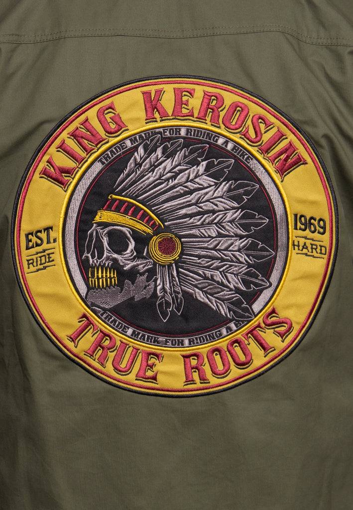 Queen Kerosin Hemd mit Stickerei «Indian Rider» Saisonschlussverkauf