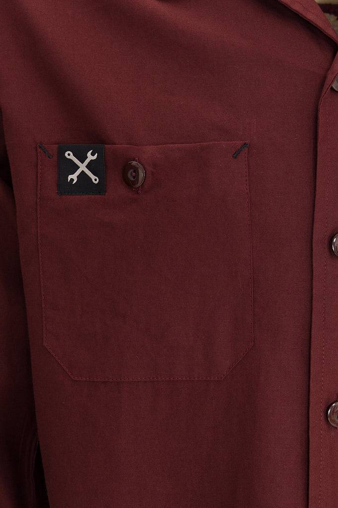 Queen Kerosin Hemd im Workwear mit Stickerei im Rücken «Ride Like Thunder» Bestseller