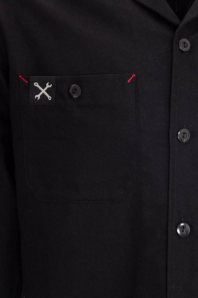 Queen Kerosin Hemd im Workwear mit Print im Rücken «Kustom & Garage» Saisonale Angebote