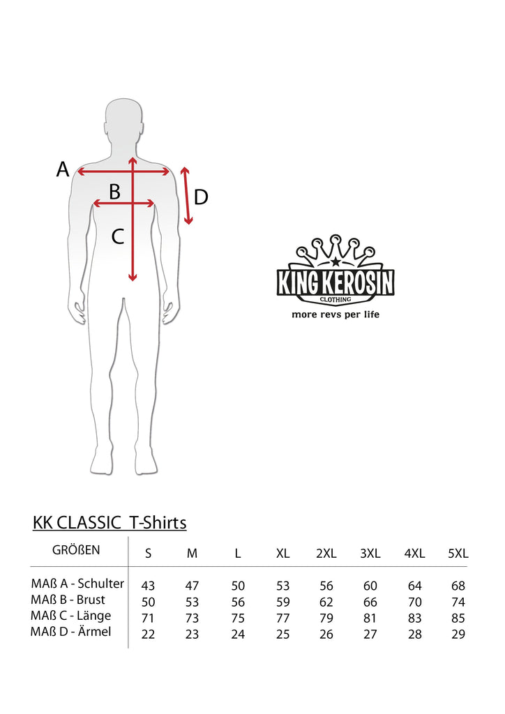 Queen Kerosin T-Shirt mit Frontprint «Garage Built» Kauf eins, bekomm eins gratis