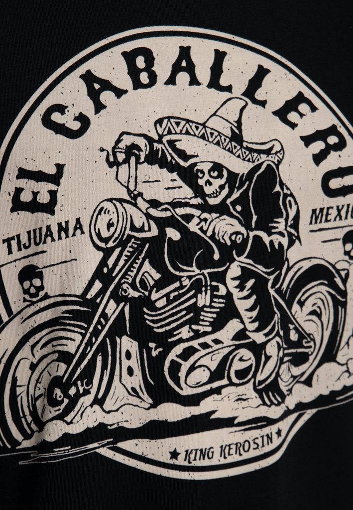 Queen Kerosin T-Shirt mit Front Print «El Caballero» Tägliche Deals