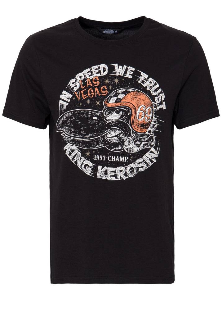 Queen Kerosin T-Shirt mit Front Print «In Speed we trust» Riesige Ersparnisse