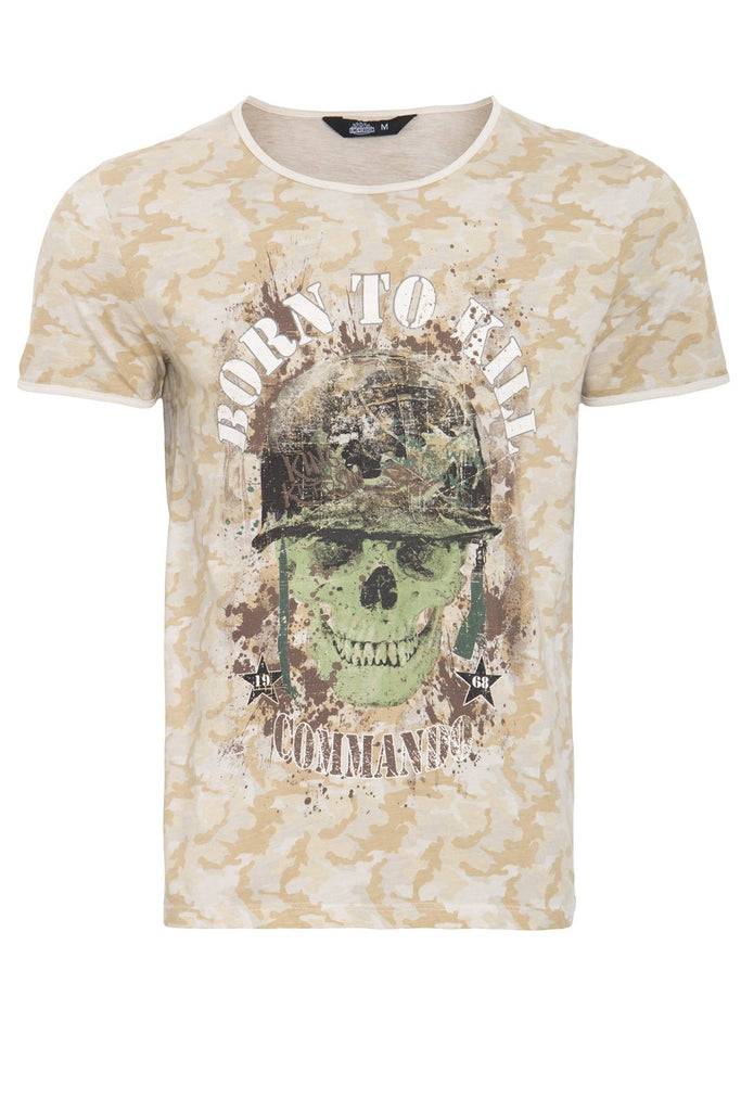 Queen Kerosin T-Shirt mit Print «born to kill» VIP-Rabatte