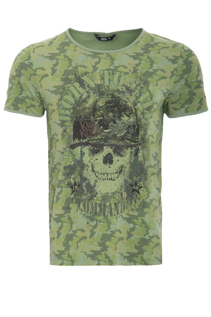 Queen Kerosin T-Shirt mit Print «born to kill» VIP-Rabatte