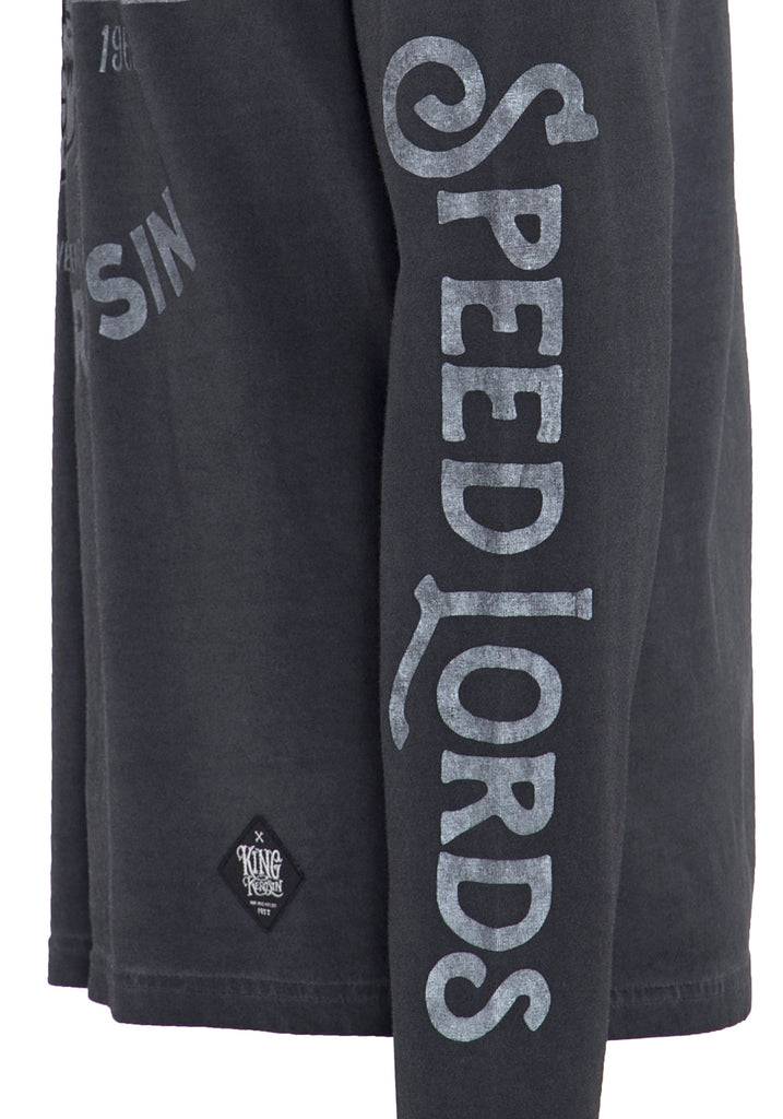 Queen Kerosin Langarm Shirt mit Front- und Ärmeldruck «Speed Lords» Tiefpreis