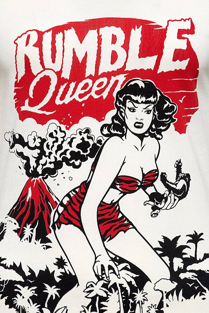 Queen Kerosin T-Shirt im Vintage Look «Rumble Queen» Bis zu 50% Rabatt