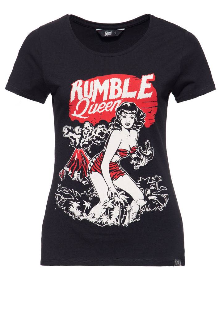 Queen Kerosin T-Shirt im Vintage Look «Rumble Queen» Bis zu 50% Rabatt