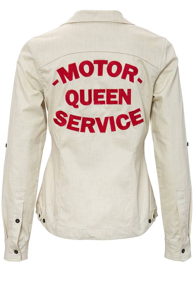 Queen Kerosin Reverskragen Bluse im Racing Design «Motor Queen» Nur für heute