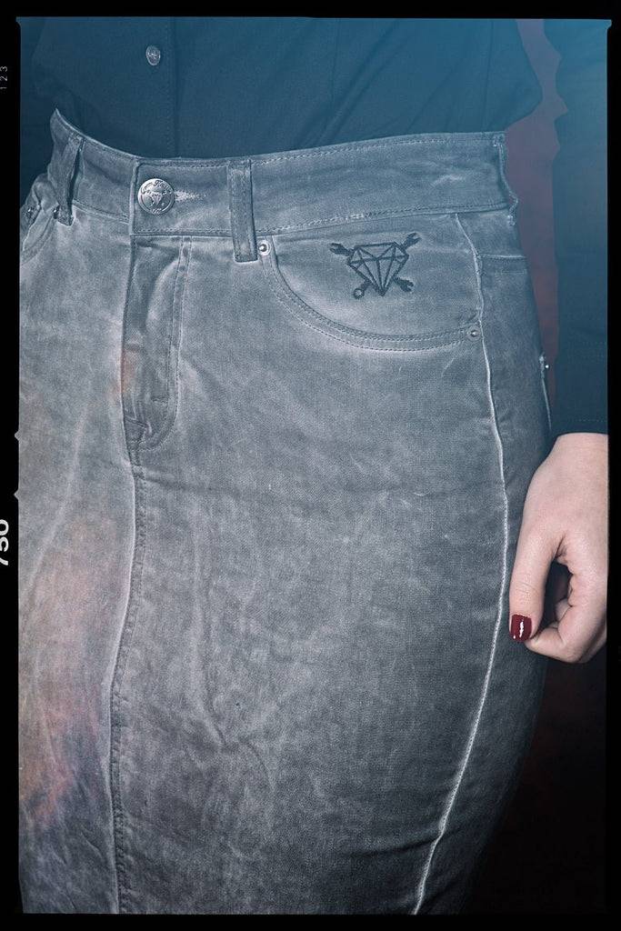 Queen Kerosin Jeans Bleistiftrock mit Oilwash Effekt Bis zu 55% Rabatt
