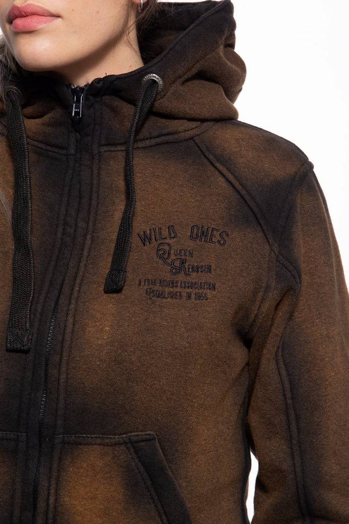 Queen Kerosin Sweatjacke «Wild Ones Ride Free» 50% Rabatt mit kostenlosem Versand