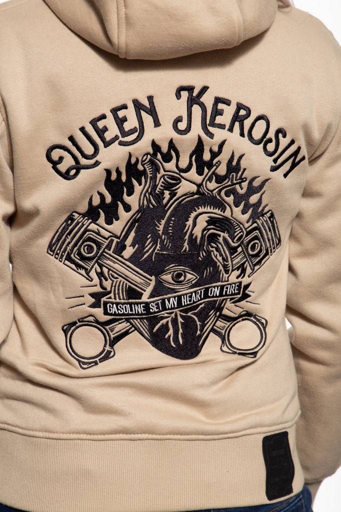 Queen Kerosin Sweatjacke mit separatem Softshell-Innenfutter «QK Heart» Kostenloser Versand international