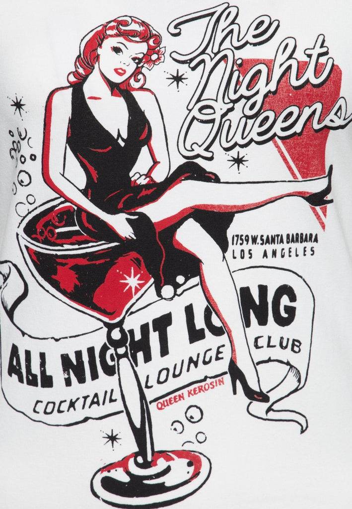 Queen Kerosin Slim Fit T-Shirt mit Retro-Print «All night long» Rabatte dieses Monats
