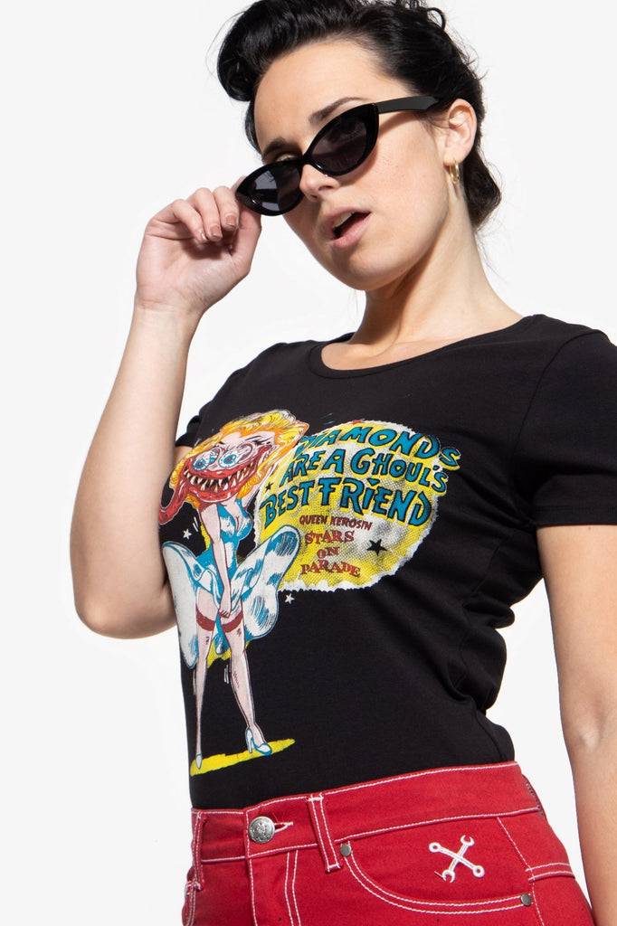 Queen Kerosin Monster T-Shirt mit Frontprint «Diamonds» 2025