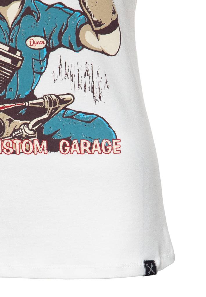 Queen Kerosin T-Shirt mit Frontprint «Gearhead» Outlet