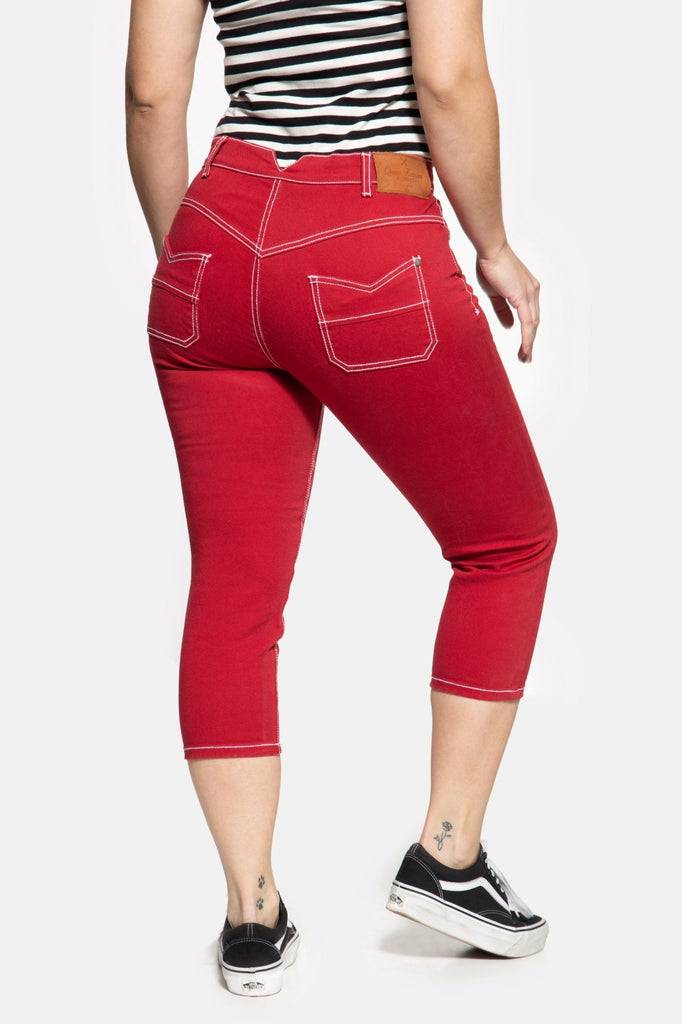Queen Kerosin High Waist Slim Fit Capri Jeans «Betty» Hotsell