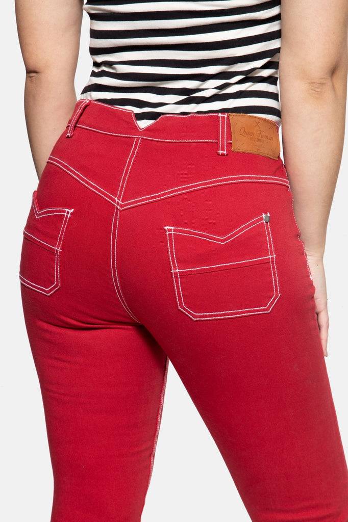 Queen Kerosin High Waist Slim Fit Capri Jeans «Betty» Hotsell