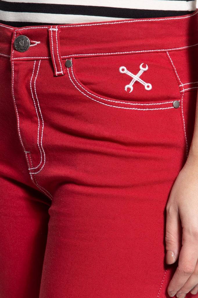 Queen Kerosin High Waist Slim Fit Capri Jeans «Betty» Hotsell