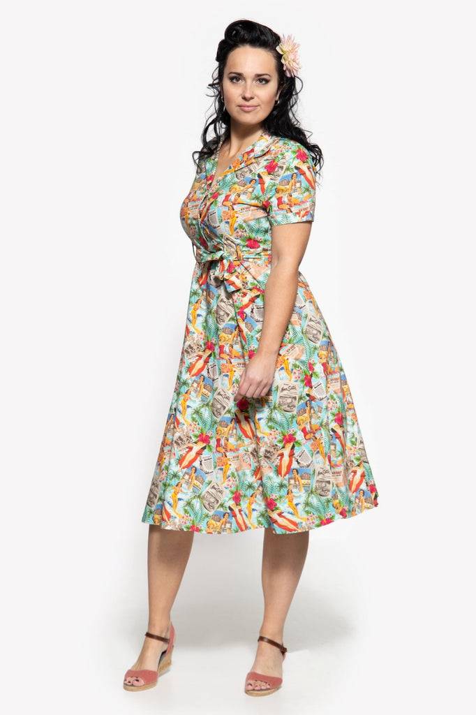 Queen Kerosin Sommerkleid mit Allover-Print im 50s-Look Blitzverkäufe