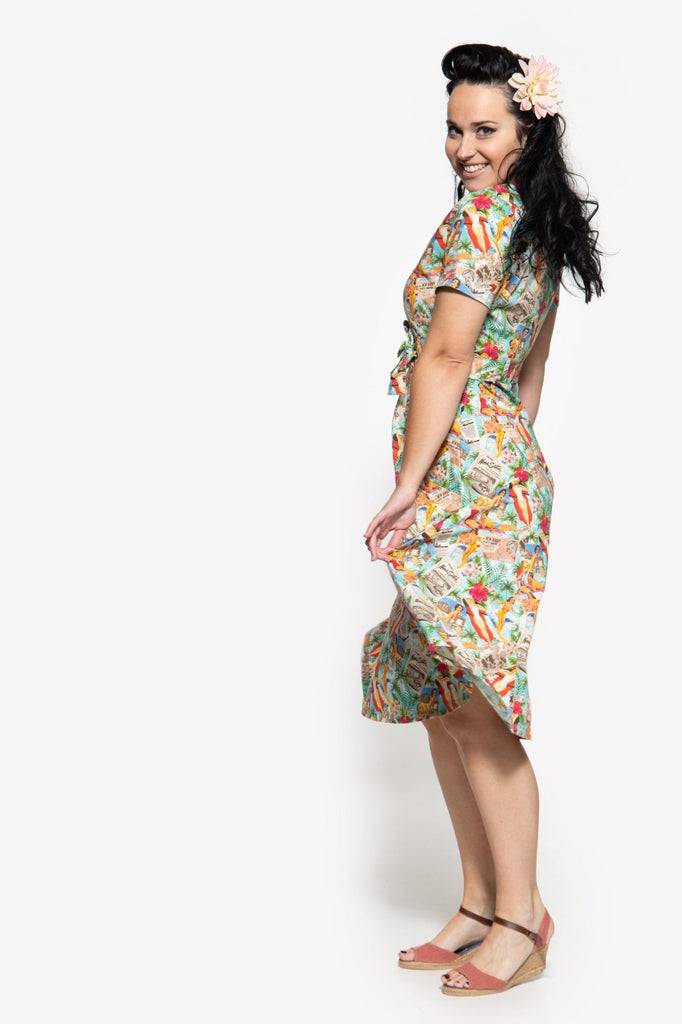 Queen Kerosin Sommerkleid mit Allover-Print im 50s-Look Blitzverkäufe