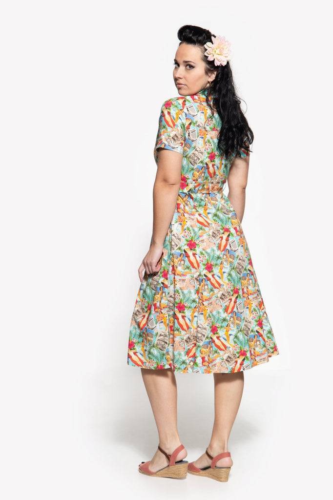Queen Kerosin Sommerkleid mit Allover-Print im 50s-Look Blitzverkäufe