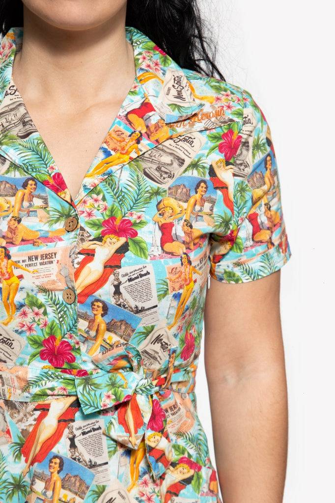 Queen Kerosin Sommerkleid mit Allover-Print im 50s-Look Blitzverkäufe