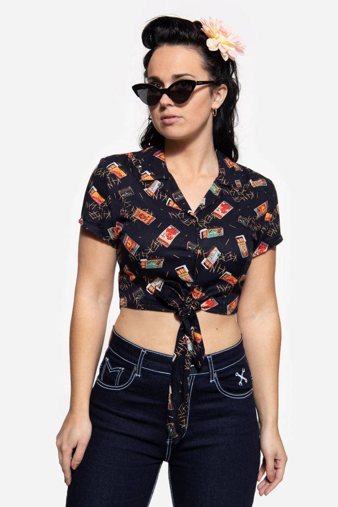 Queen Kerosin Knotenbluse Fabrik Onlineshop