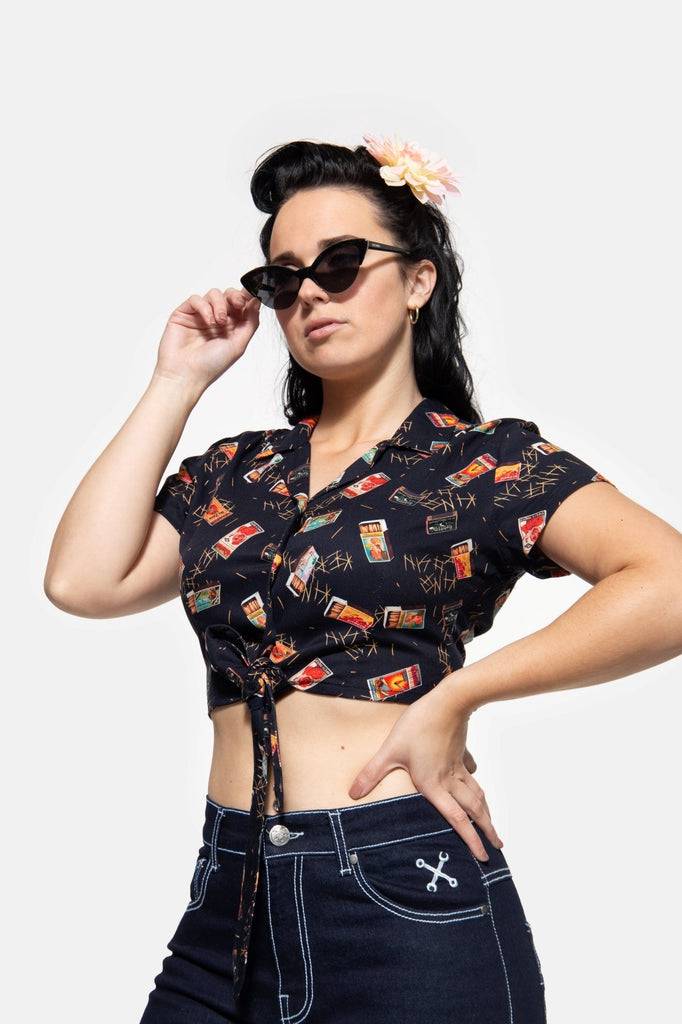 Queen Kerosin Knotenbluse Fabrik Onlineshop
