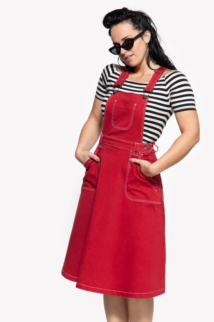 Queen Kerosin 50s Worker Denim Latz-Rock Sonderangebot