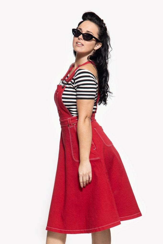 Queen Kerosin 50s Worker Denim Latz-Rock Sonderangebot