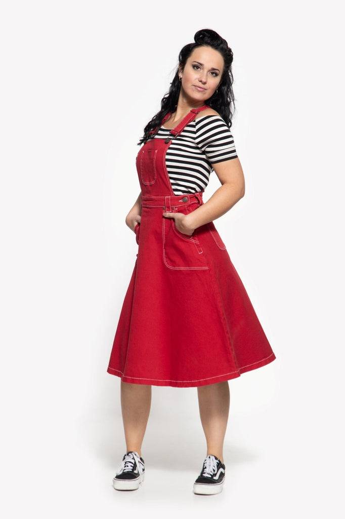 Queen Kerosin 50s Worker Denim Latz-Rock Sonderangebot