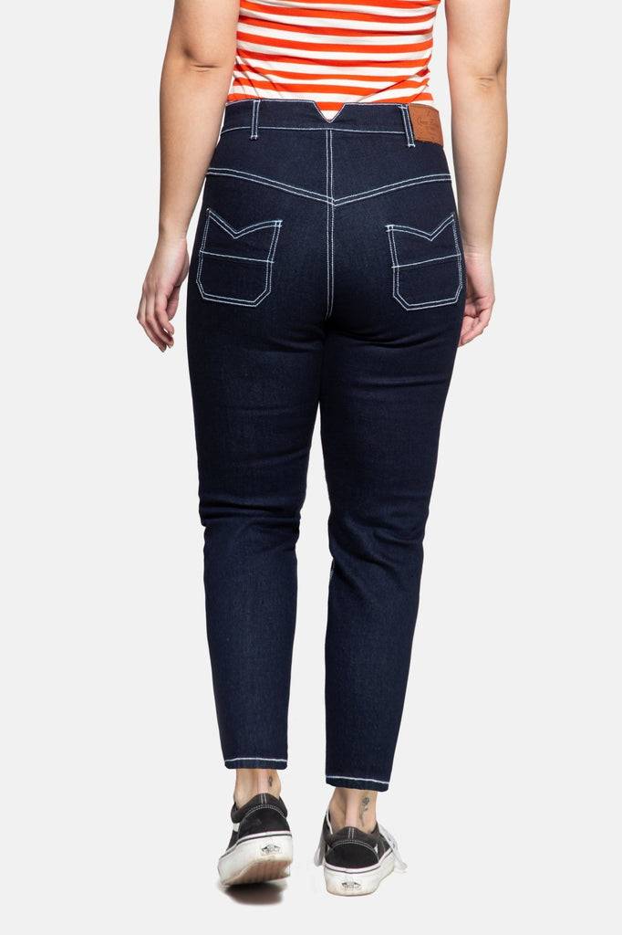 Queen Kerosin High Waist Slim Fit Jeans «Betty» Cyber Monday